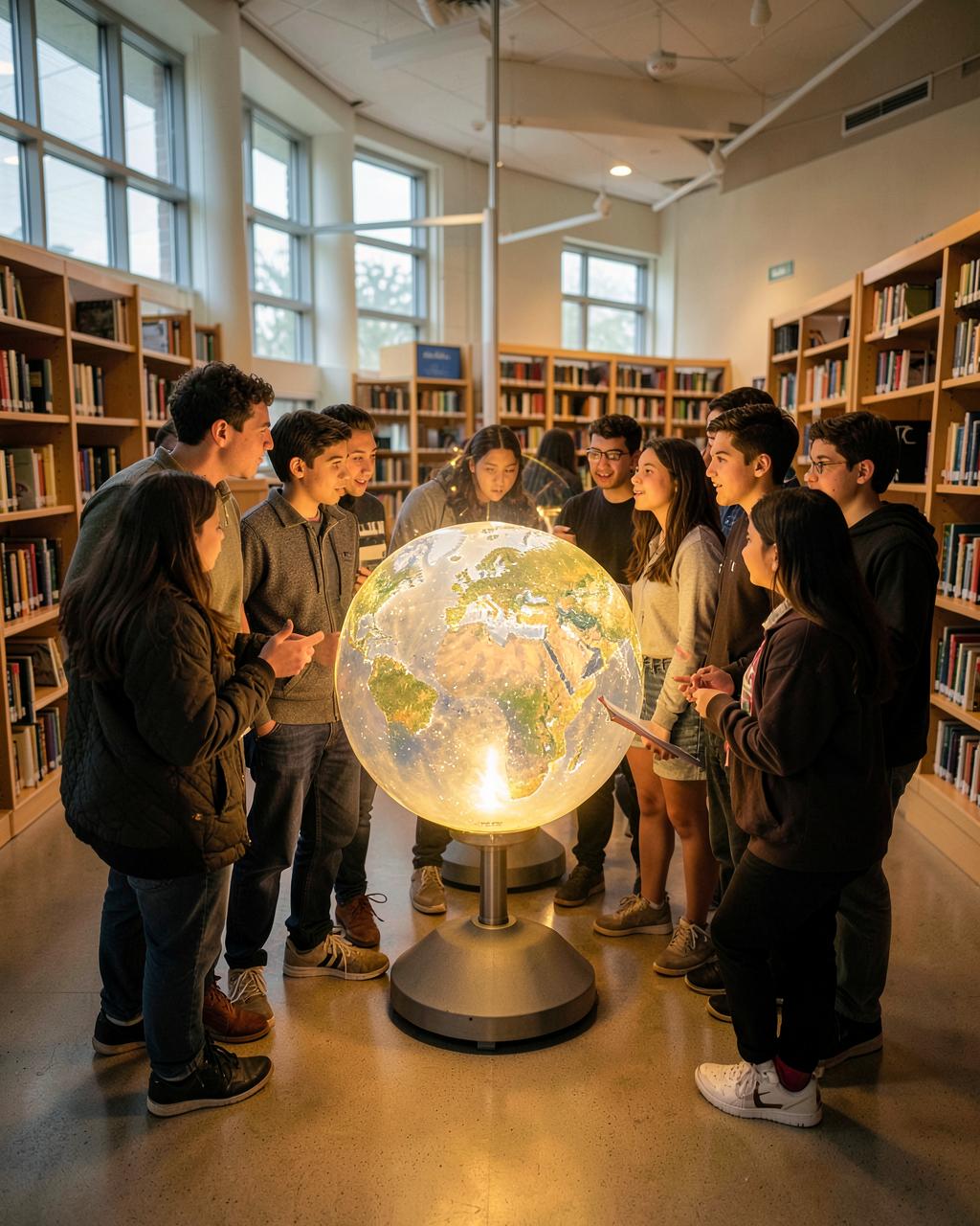 Students representing a connected global learning community