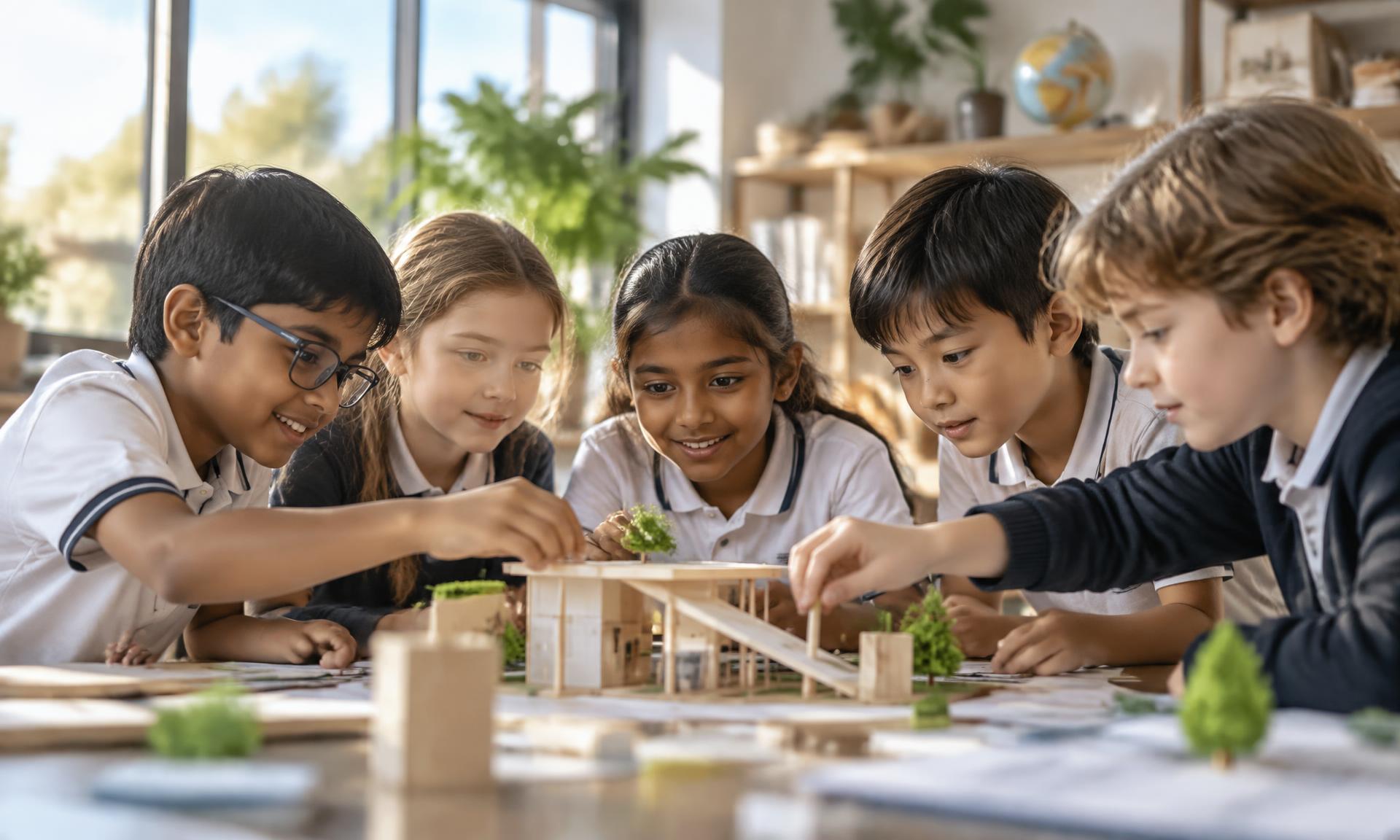 Students collaborating in an inspiring international learning environment